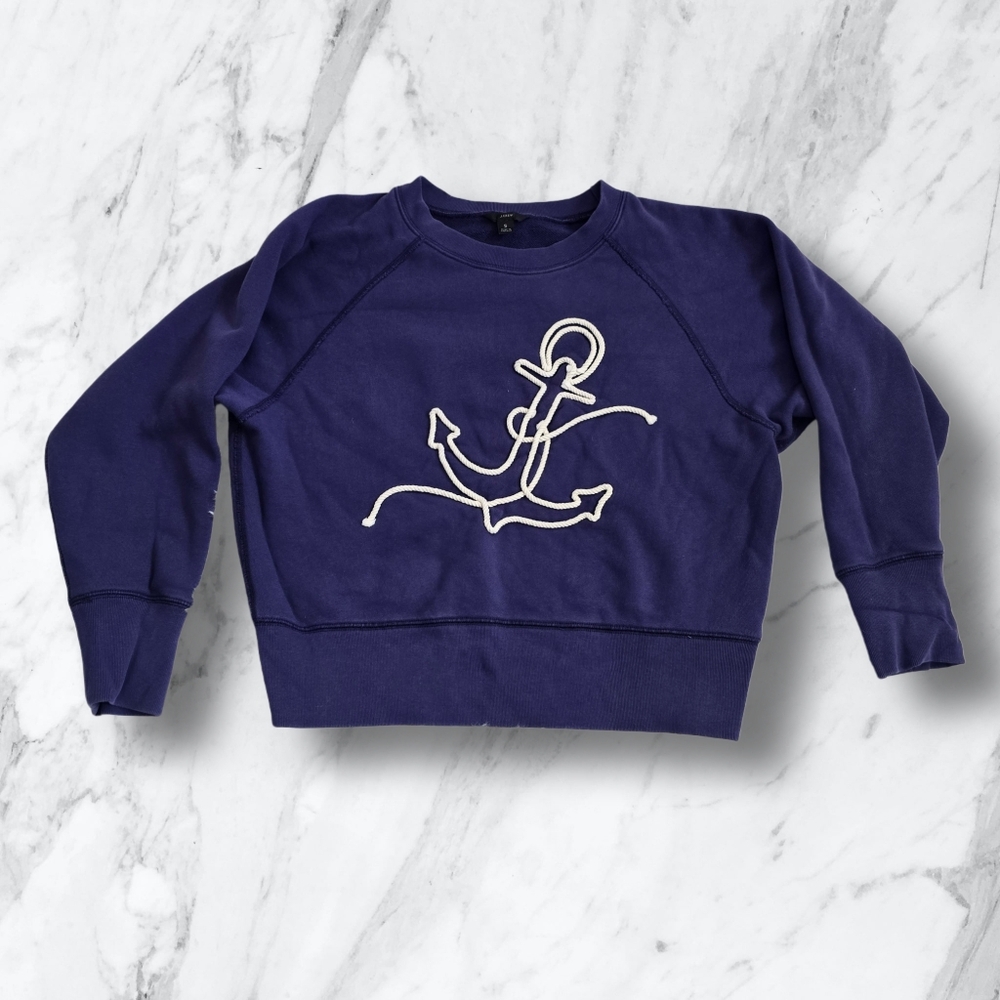 J. Crew Cropped Rope‎ Anchor Sweatshirt Women's Small - Picture 11 of 11